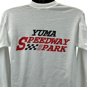 Vintage 90s Yuma Speedway Park T Shirt Cocopah Arizona Race Track White M Medium